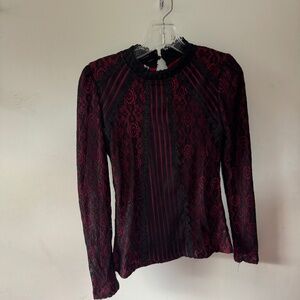 Red and Black Lace top